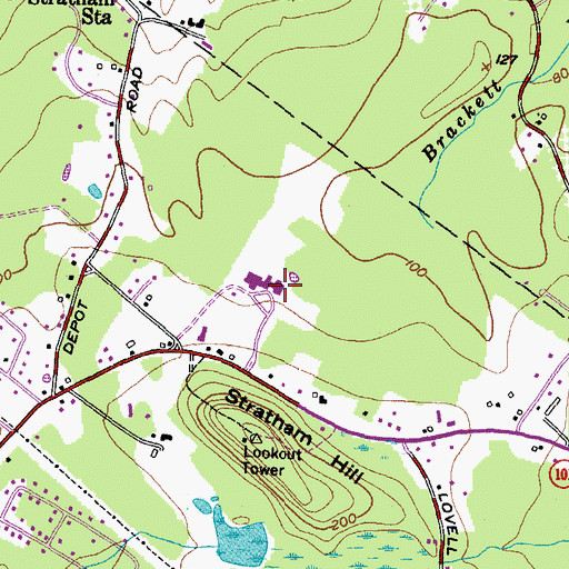 Topographic Map of New Hampshire Community Technical College of Stratham, NH