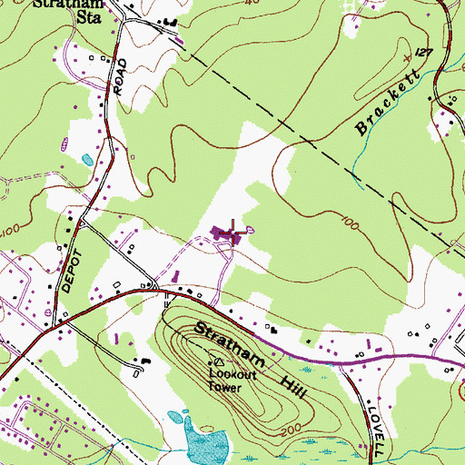 Topographic Map of New Hampshire Technical College Learning Resources Center, NH