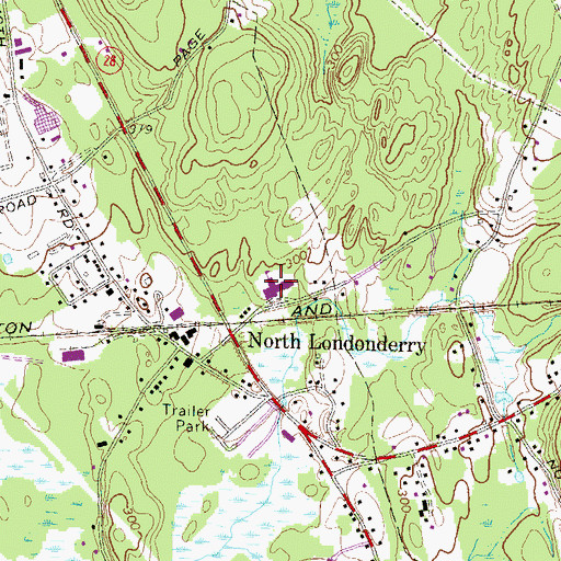 Topographic Map of North Londonderry Elementary School, NH