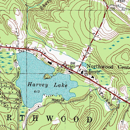 Topographic Map of Northwood Congregational Church, NH