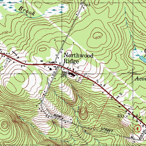 Topographic Map of Northwood Elementary School, NH