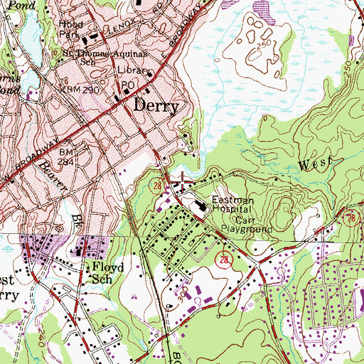 Topographic Map of Nutfield Surgicenter, NH