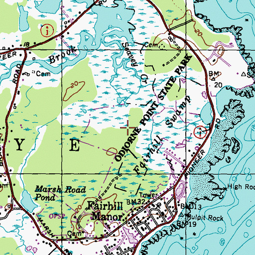 Topographic Map of Odiorne Point State Park, NH
