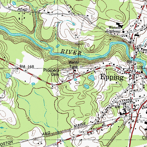 Topographic Map of Prospect Cemetery, NH