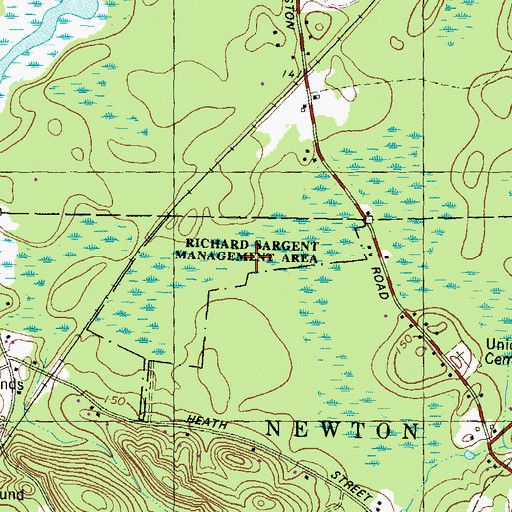 Topographic Map of Richard Sargent Management Area, NH