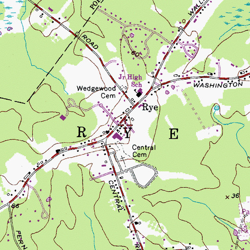 Topographic Map of Rye Town Hall, NH