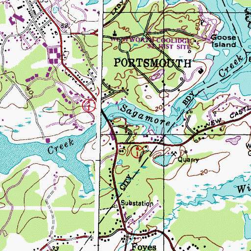 Topographic Map of Sagamore Grove, NH