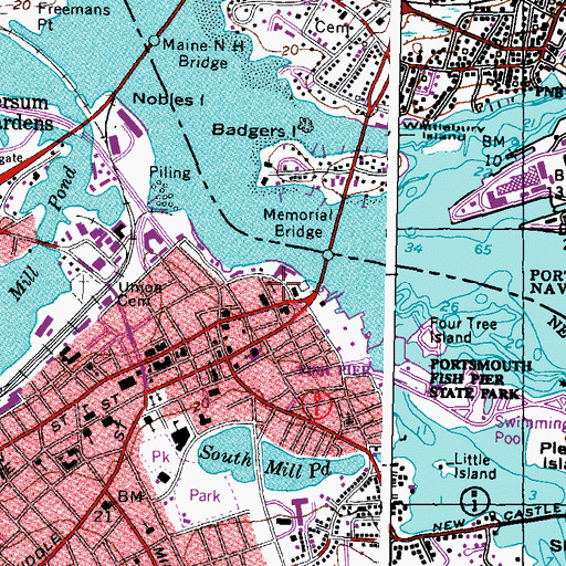 Topographic Map of Saint Johns Church, NH