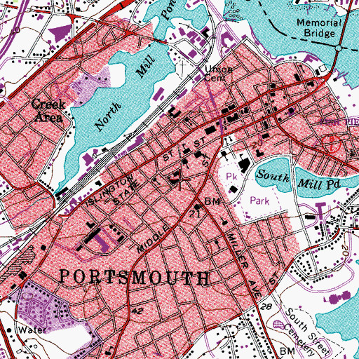 Topographic Map of Saint Patrick School, NH