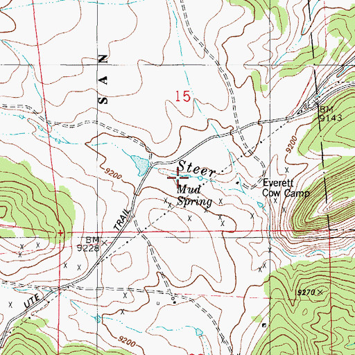 Topographic Map of Mud Spring, CO