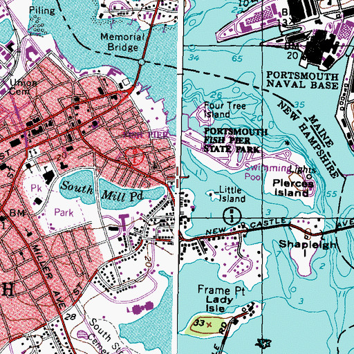 Topographic Map of Sanders Olde Mill, NH