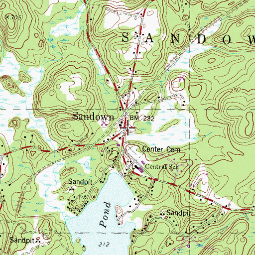 Topographic Map of Sandown Town Hall, NH