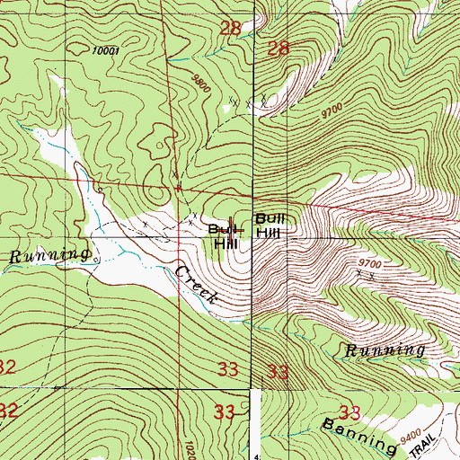 Topographic Map of Bull Hill, CO