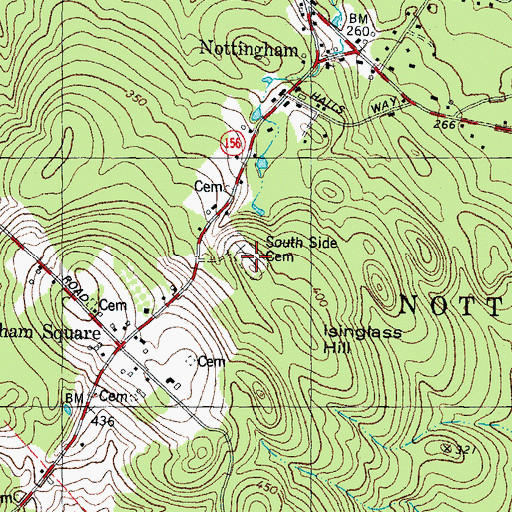 Topographic Map of South Side Cemetery, NH