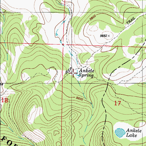 Topographic Map of Ankele Spring, CO