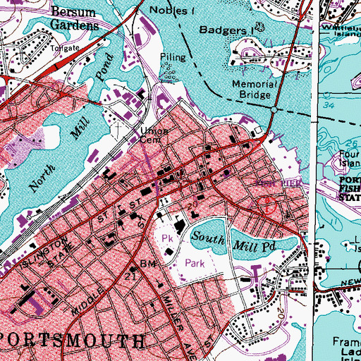 Topographic Map of The Music Hall, NH