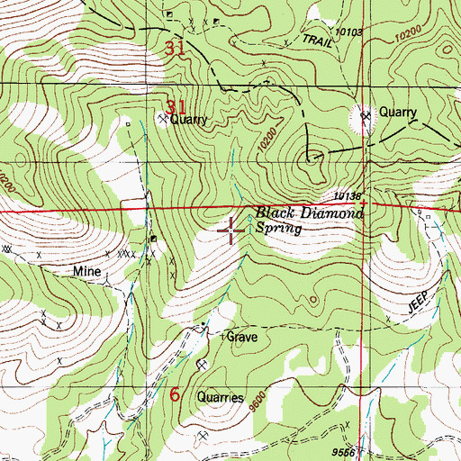Topographic Map of Black Diamond Spring, CO