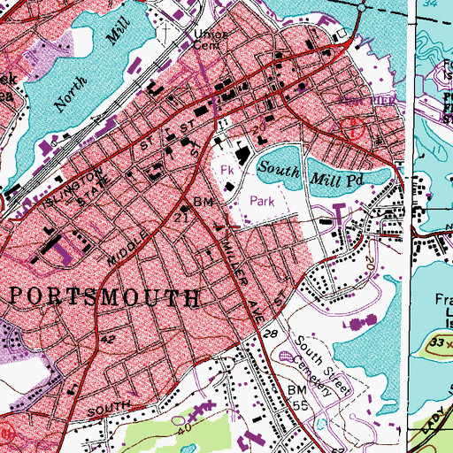 Topographic Map of United Methodist Church, NH