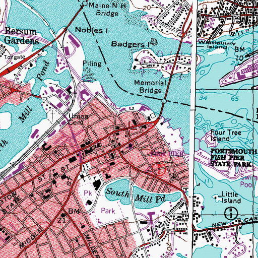 Topographic Map of United States Custom House, NH