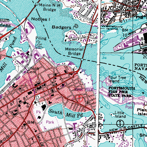 Topographic Map of Warner House Museum, NH