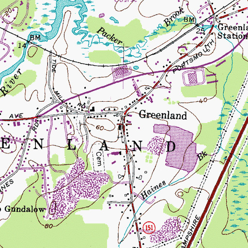 Topographic Map of Weeks Public Library, NH