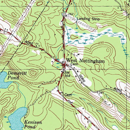 Topographic Map of West Nottingham Post Office, NH