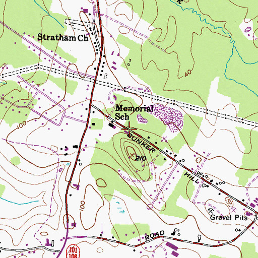 Topographic Map of Wiggin Memorial Library, NH