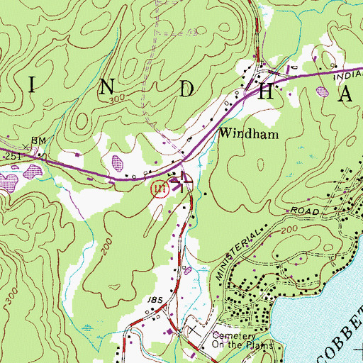Topographic Map of Windham Center Elementary School, NH
