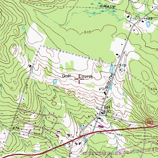 Topographic Map of Charmingfare Ski Touring Center, NH
