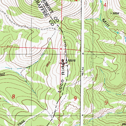 Topographic Map of Loco Ridge, CO