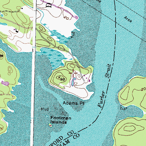 Topographic Map of Adams Point State Wildlife Refuge, NH