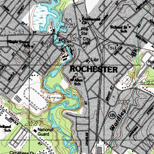 Topographic Map of William Allen School, NH
