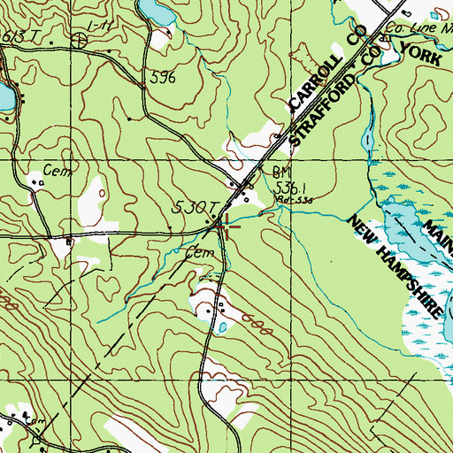 Topographic Map of Berry Cemetery, NH
