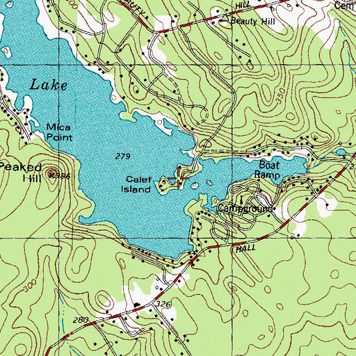 Topographic Map of Calef Island, NH