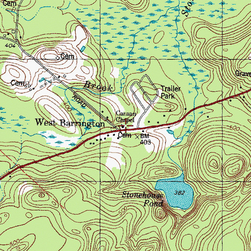 Topographic Map of Canaan Chapel, NH