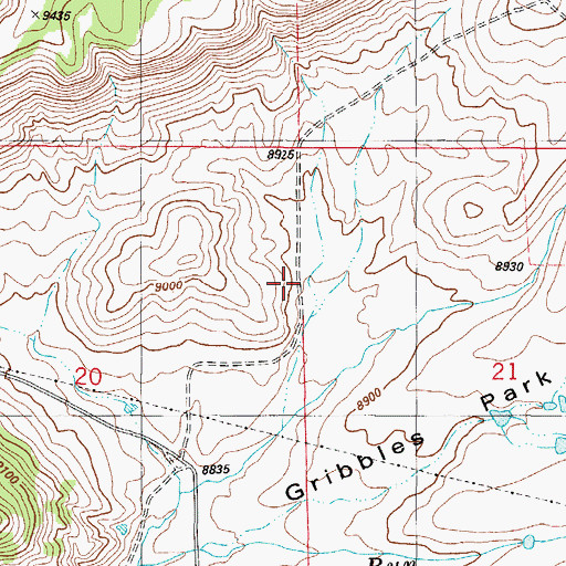 Topographic Map of Gribbles Park, CO