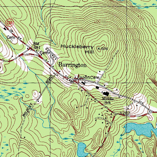 Topographic Map of Capon Cemetery, NH