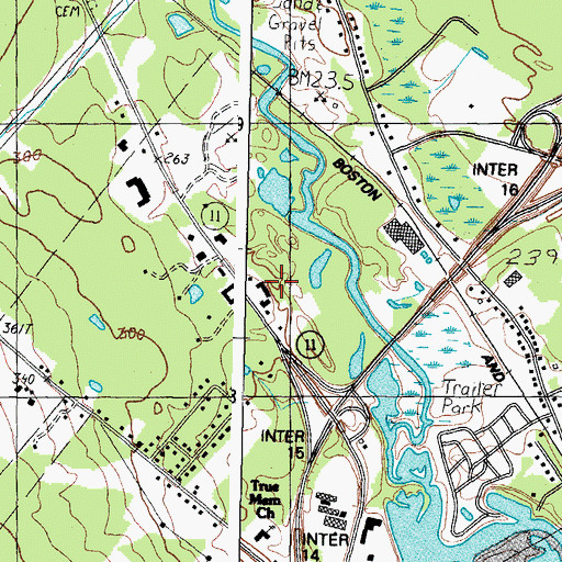 Topographic Map of Cardinals Plaza Shopping Center, NH