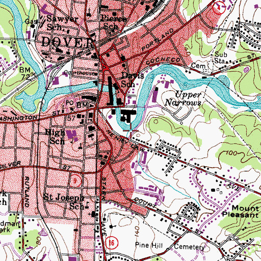 Topographic Map of Cochecho River Walk and Canoe Launch, NH