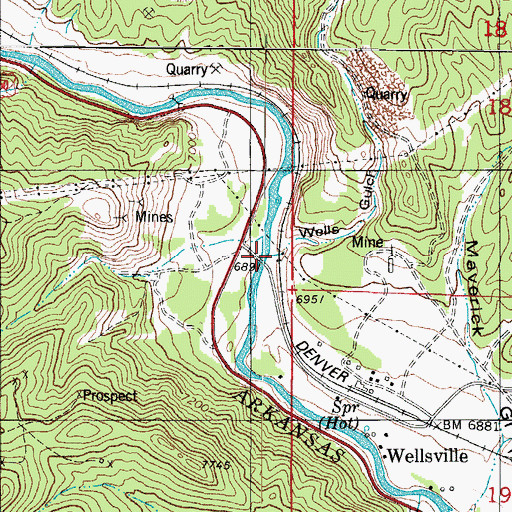 Topographic Map of Wells Gulch, CO