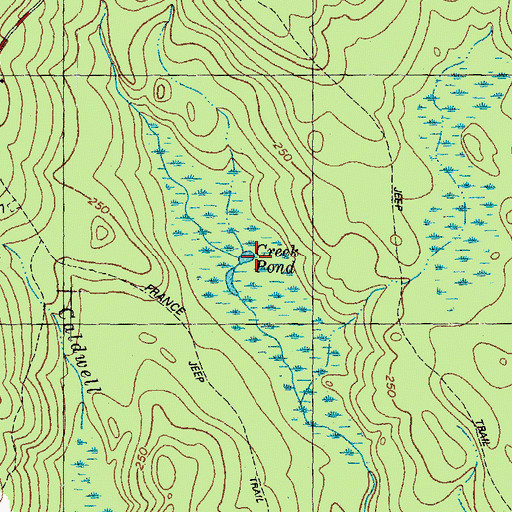Topographic Map of Creek Pond, NH
