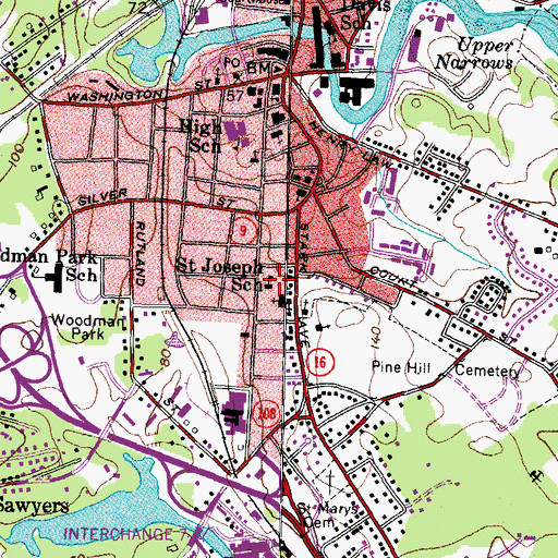 Topographic Map of Dover Country Day School, NH