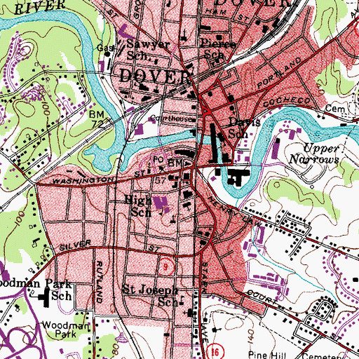 Topographic Map of Dover District Courthouse, NH