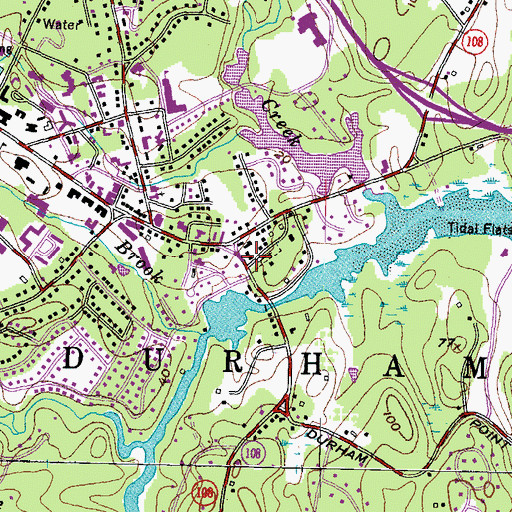 Topographic Map of Durham City Hall, NH