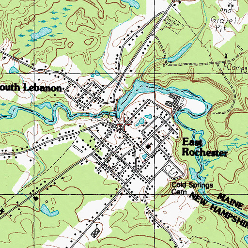Topographic Map of East Rochester Public Library, NH