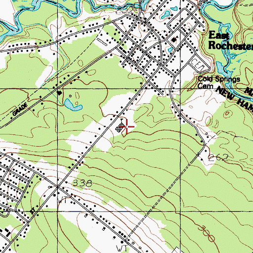 Topographic Map of East Rochester School, NH