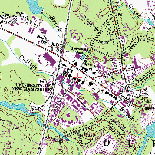 Topographic Map of Ezekiel W Diamond Library, NH