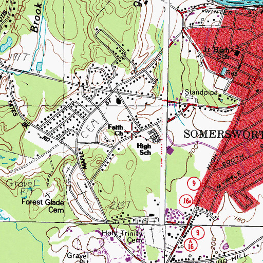 Topographic Map of Faith Church, NH