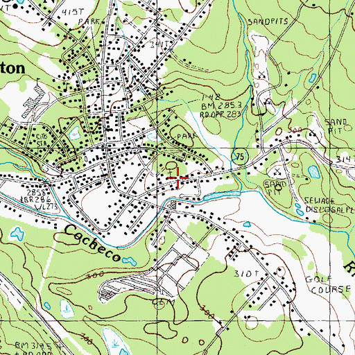 Topographic Map of Farmington Pentecostal Church, NH