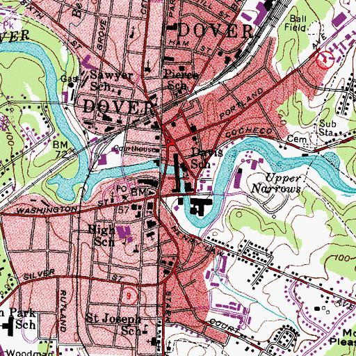 Topographic Map of Fish Ladder Park, NH